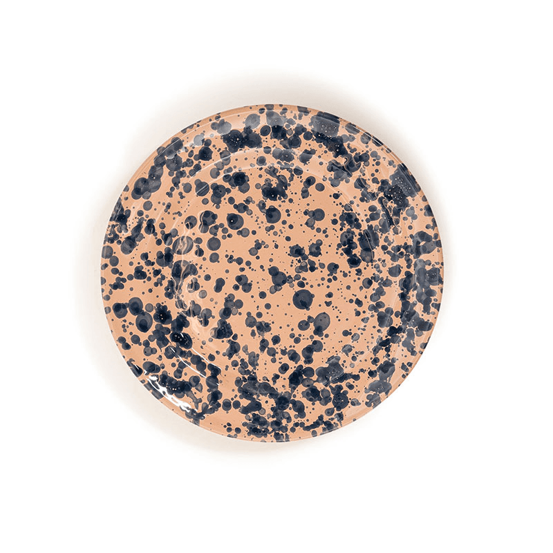 Splatter Dinner Plate, Blue and Pink