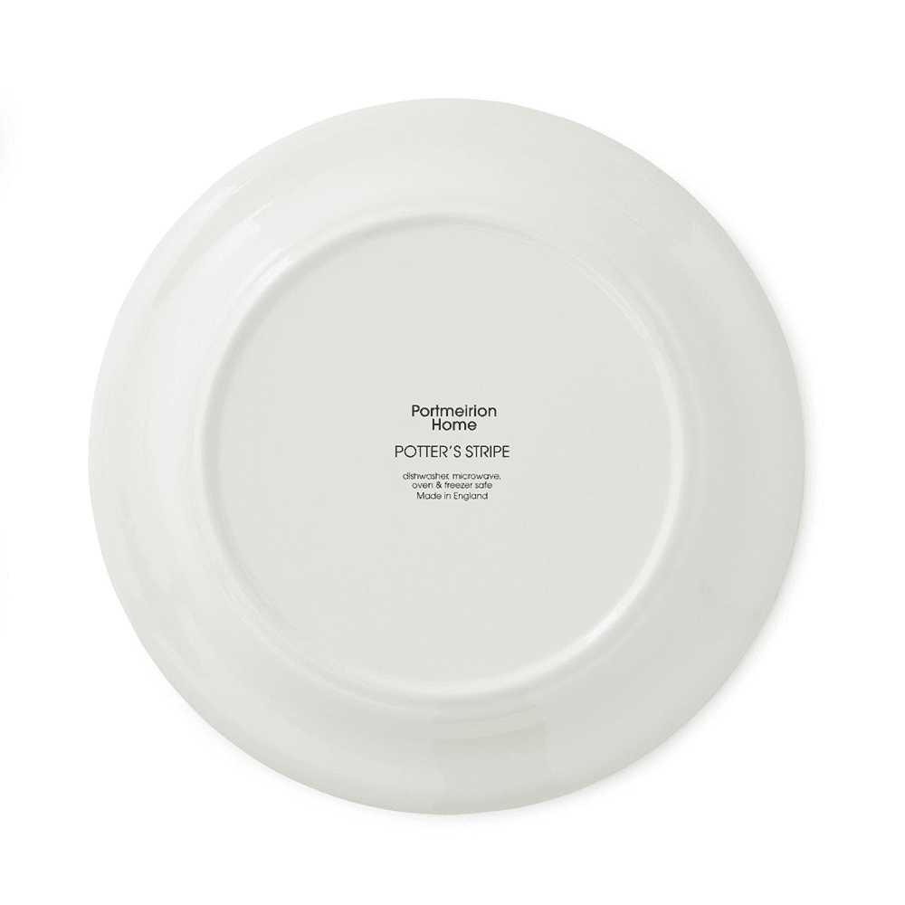 Potters Stripe Set of 4 Dinner Plates, Black