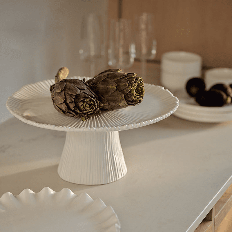Liinear Linear Cake Stand, White