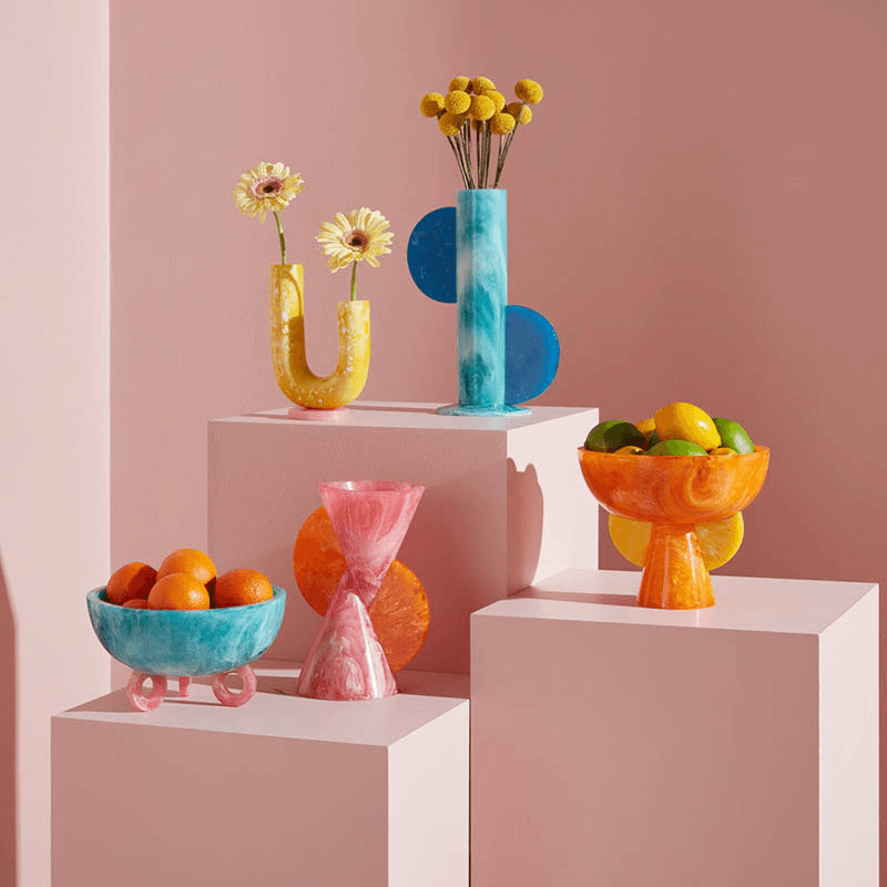 Mustique Cone Vase, Pink/Orange
