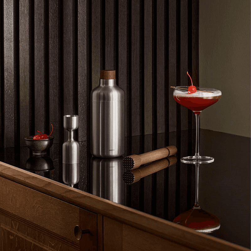 Liquid Lounge Cocktail Measuring Jigger, Brushed Steel
