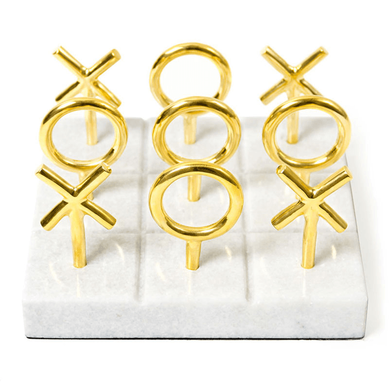 Tic Tac Toe Set, Brass