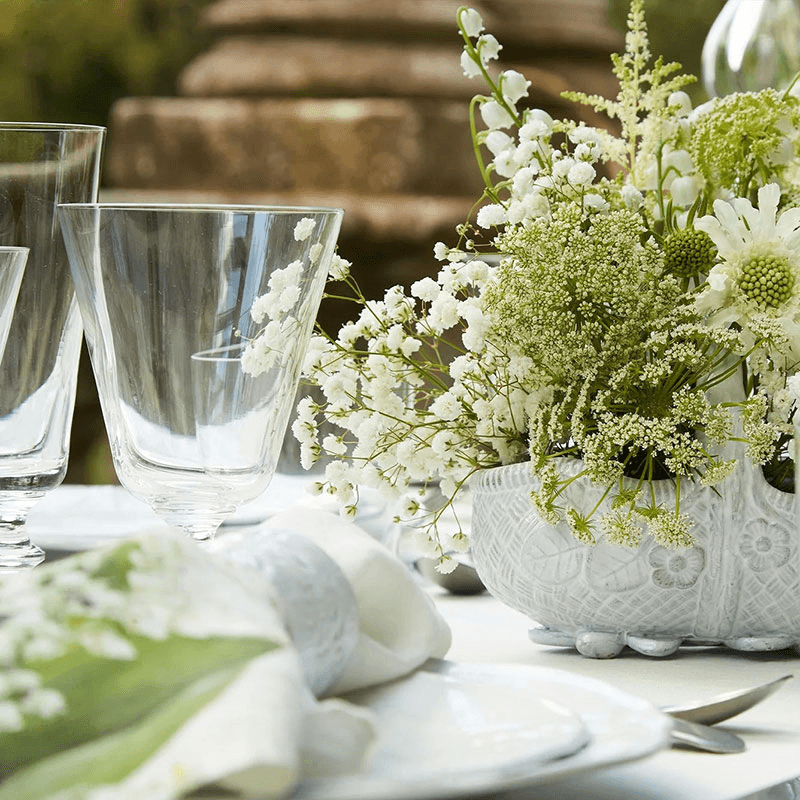 Lilly of the Valley Muguet Linen Napkin, White