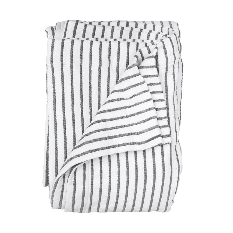 Hikari Striped Throw, Grey & White