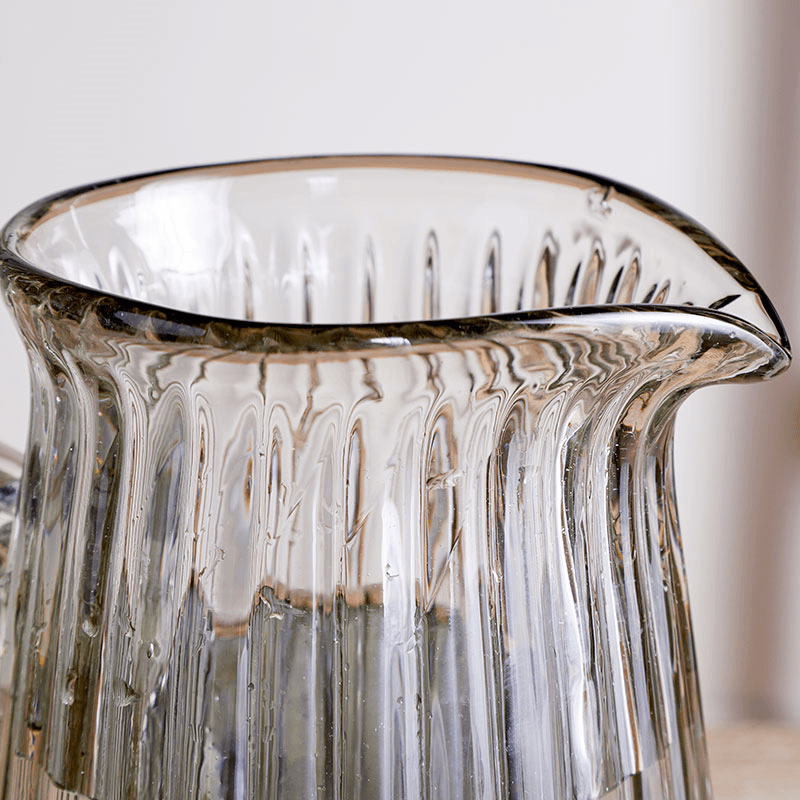 Minati Ribbed Glass Jug, Clear