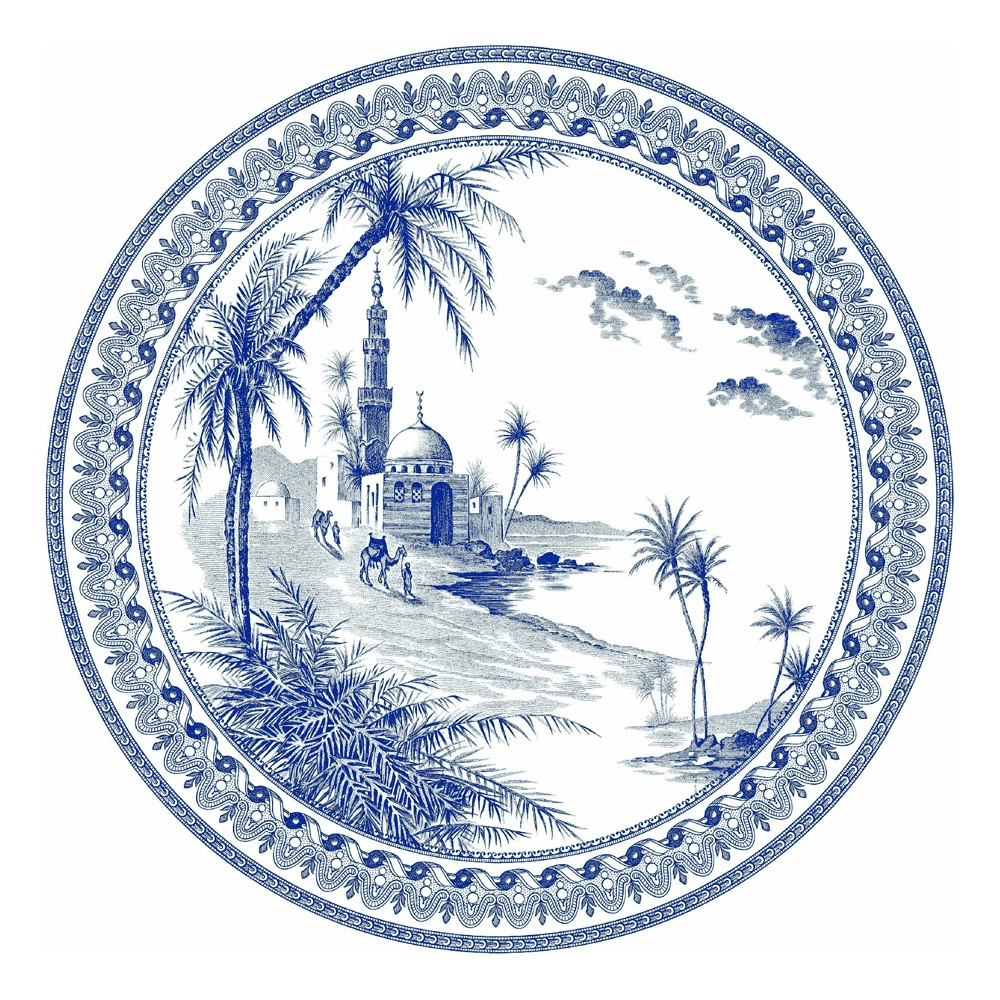 Les Dépareillées Bleu Orient Dinner plate, White/Blue