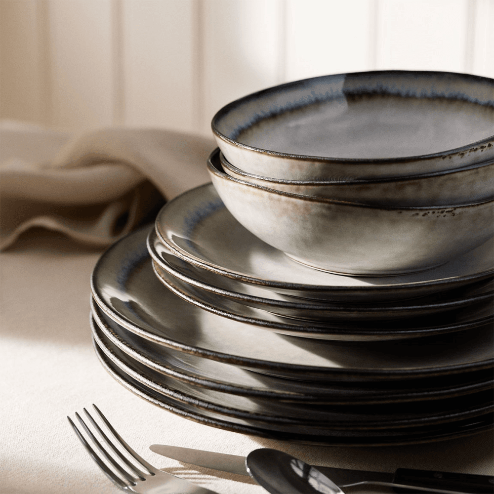 Swirl 12 Piece Dinner Set, Off White