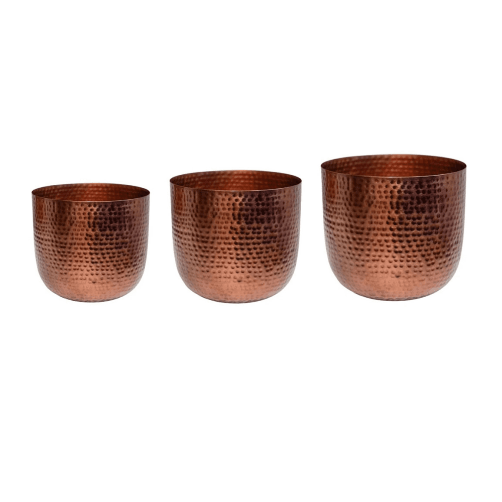 Felix Hammered Metal Set of 3 Planters