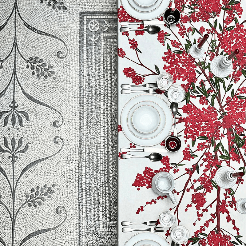 Les Airelles Linen Tablecloth, Red