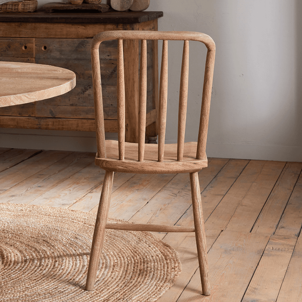Om Mango Wood Dining Chair, Natural