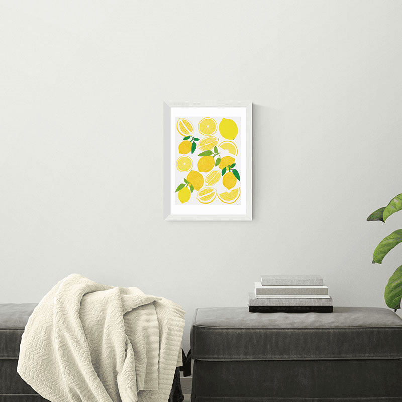 Leanne Simpson Lemon Harvest Framed Print, Yellow