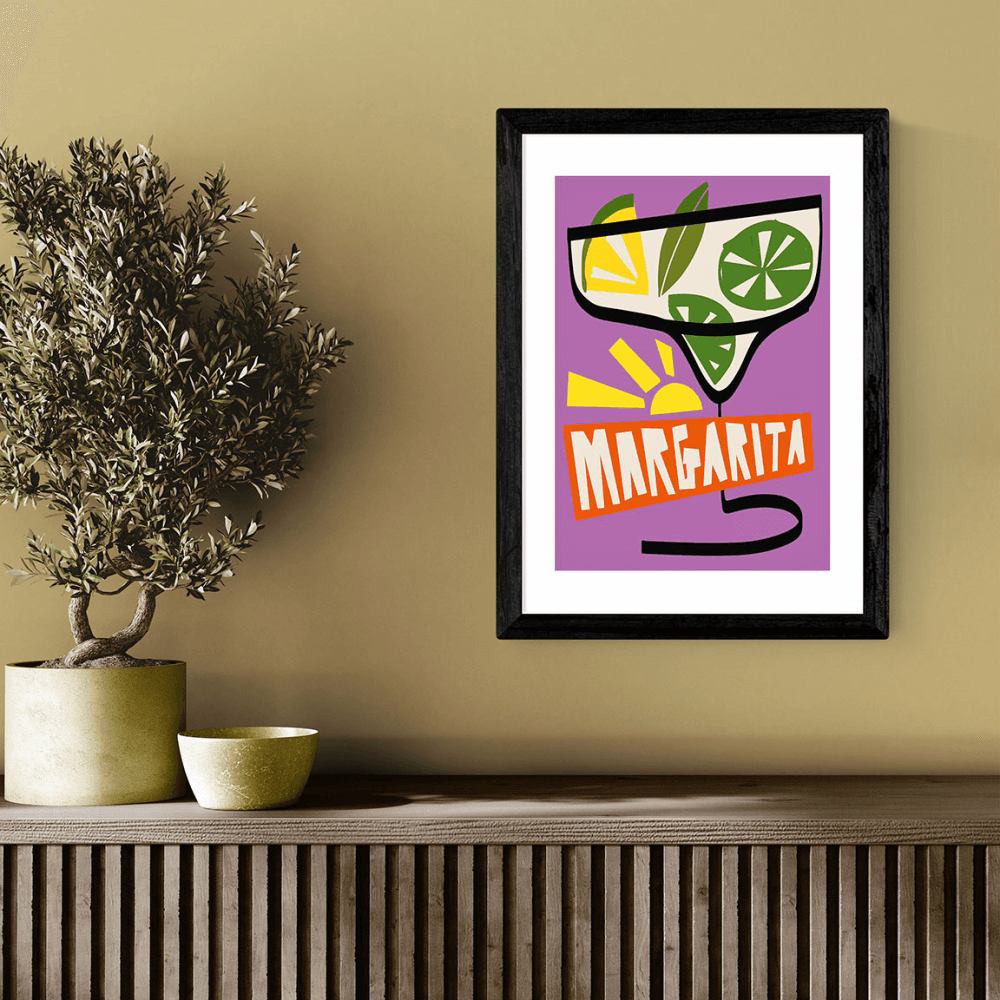 Natalie Cass Margarita Purple Print, Black
