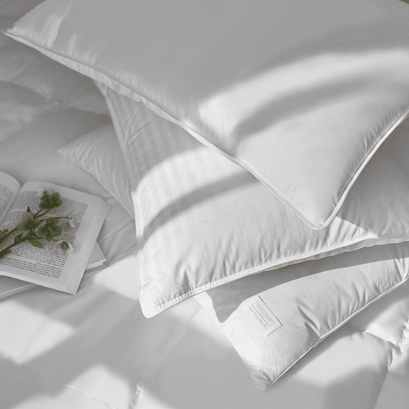 Luxury Hungarian Goose Down Firm Pillow, White