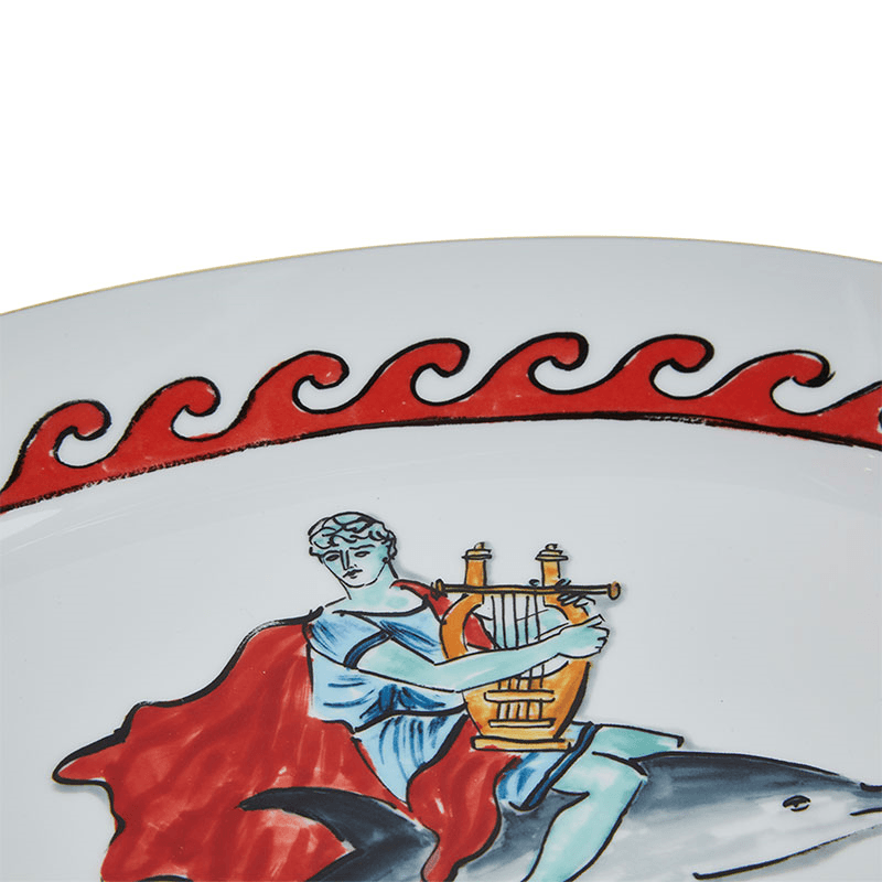 Il Viaggio Di Nettuno Dolphin Oval Flat Platter