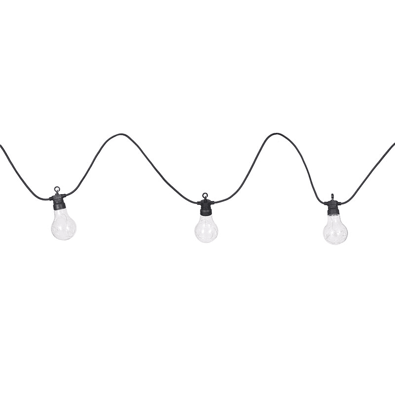 Classic 10 Bulbs Festoon Lights Extension Kit, Black