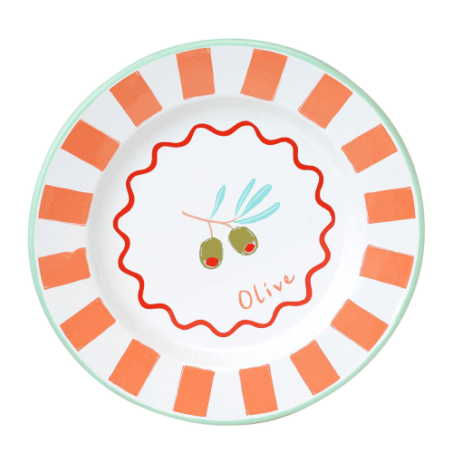 Image showing the Bon appetit Enamel Plate, Olive product.