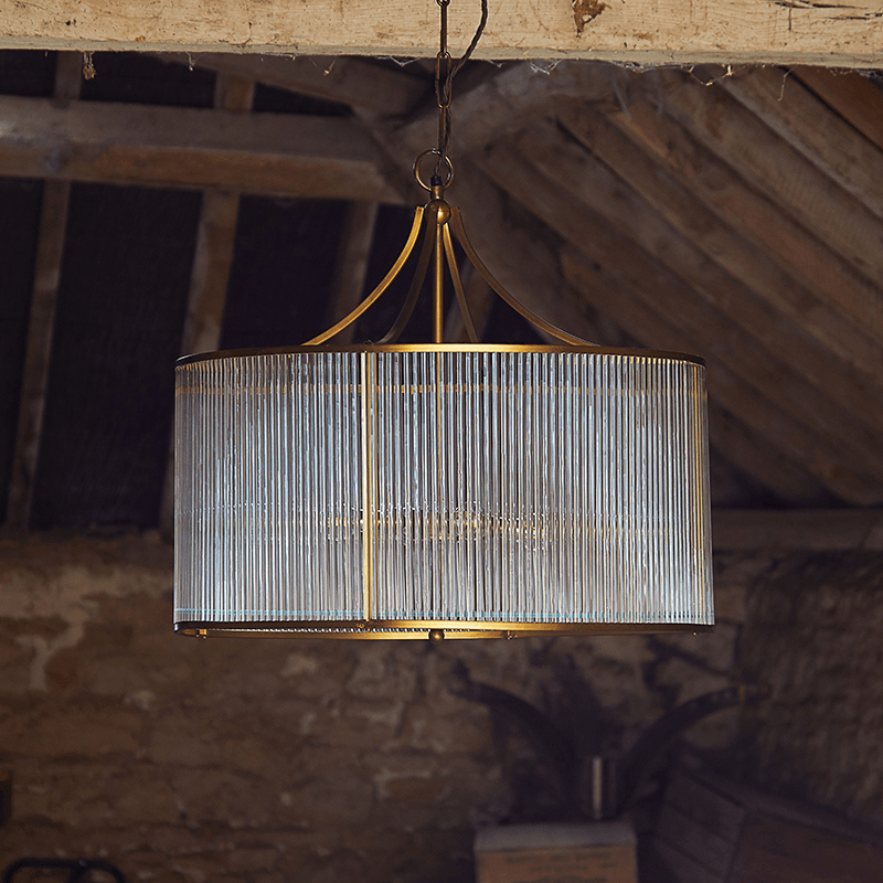 Artemis Circular Chandelier, Antique Brass