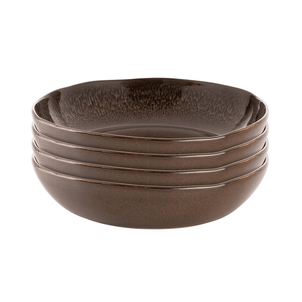 Travellers Rest Set of 4 Pasta Bowls, Brown