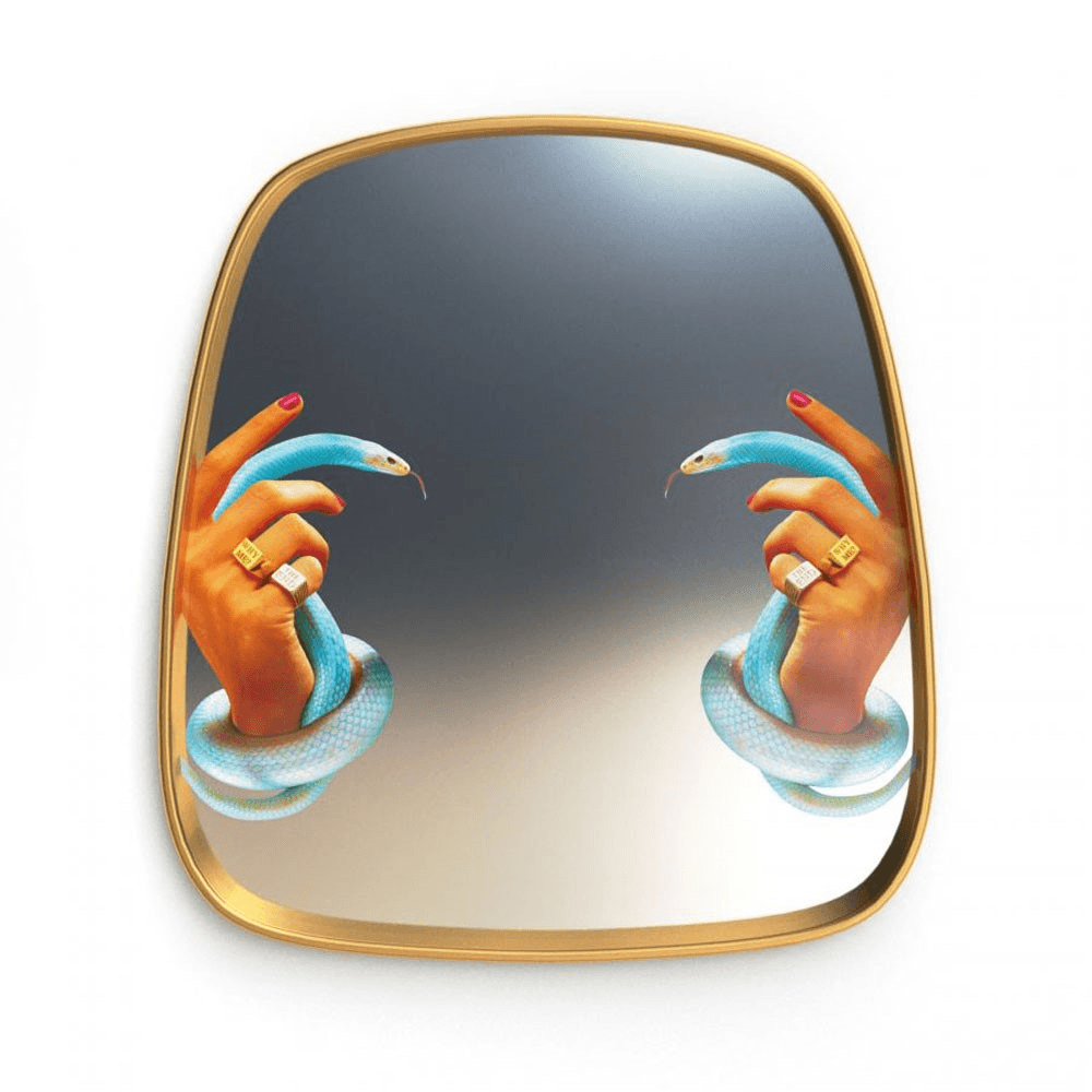 Hands with Snakes Mirror, Metallic