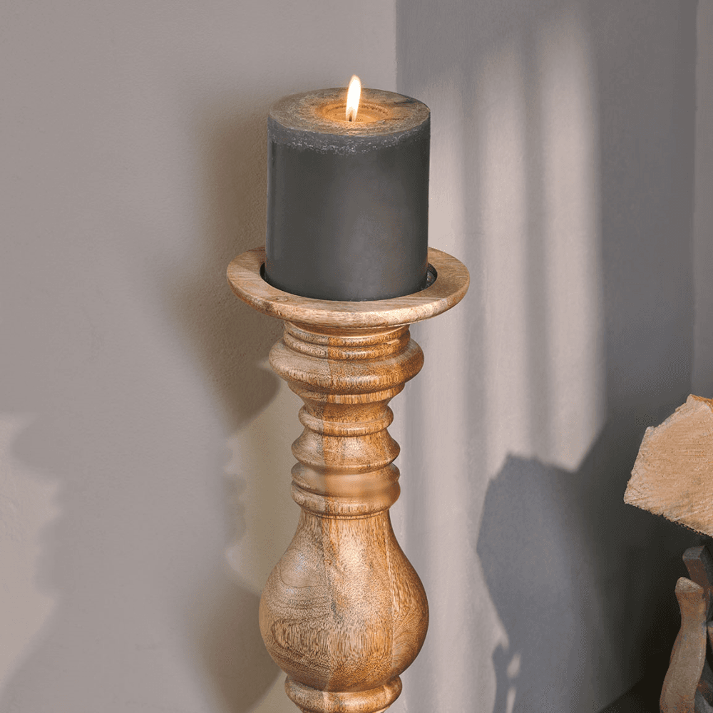 Akello Mango Wood Candlestick