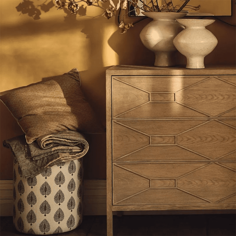 Samena Round Ottoman, Ocellus Natural