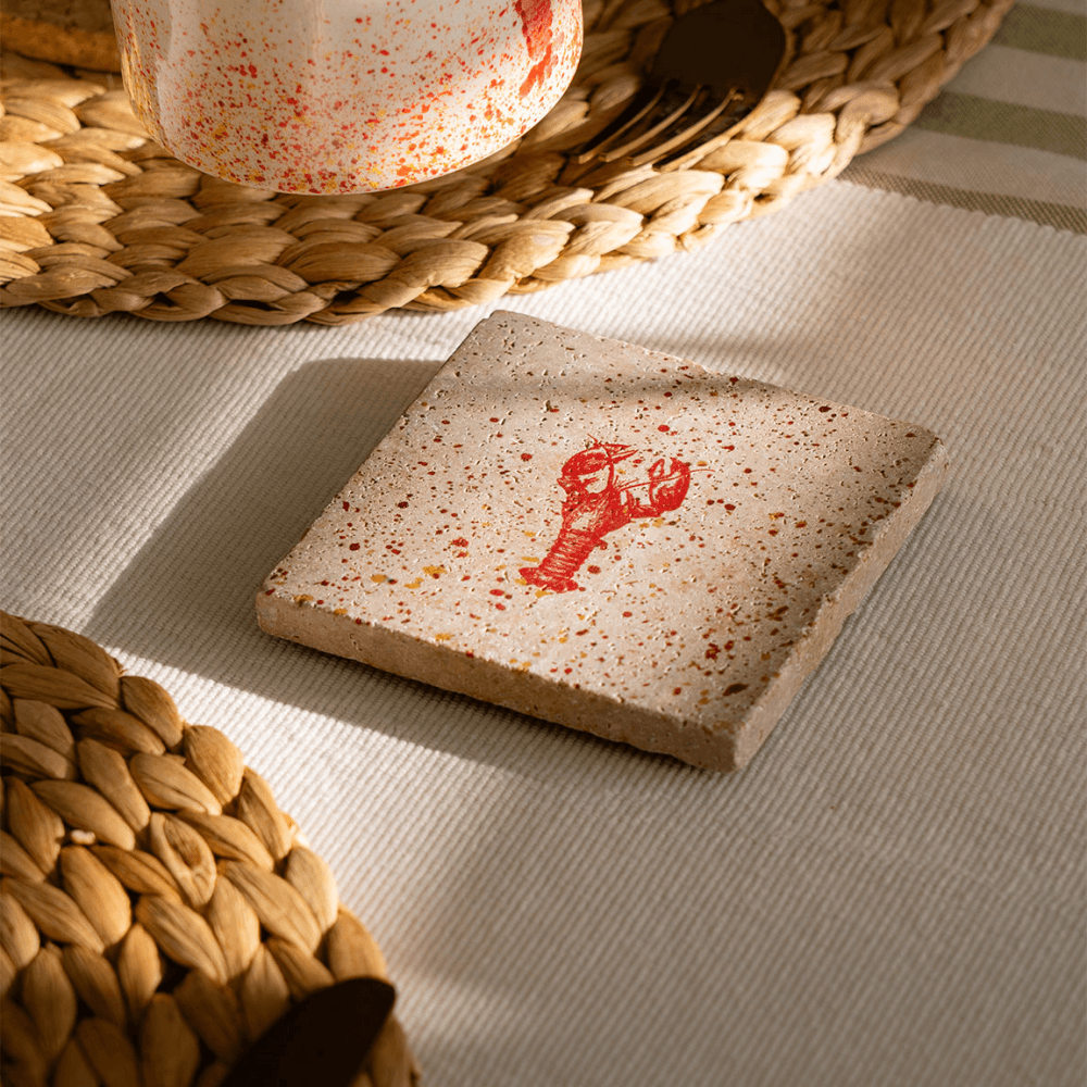Lobster Set of 4 Coasters, Red