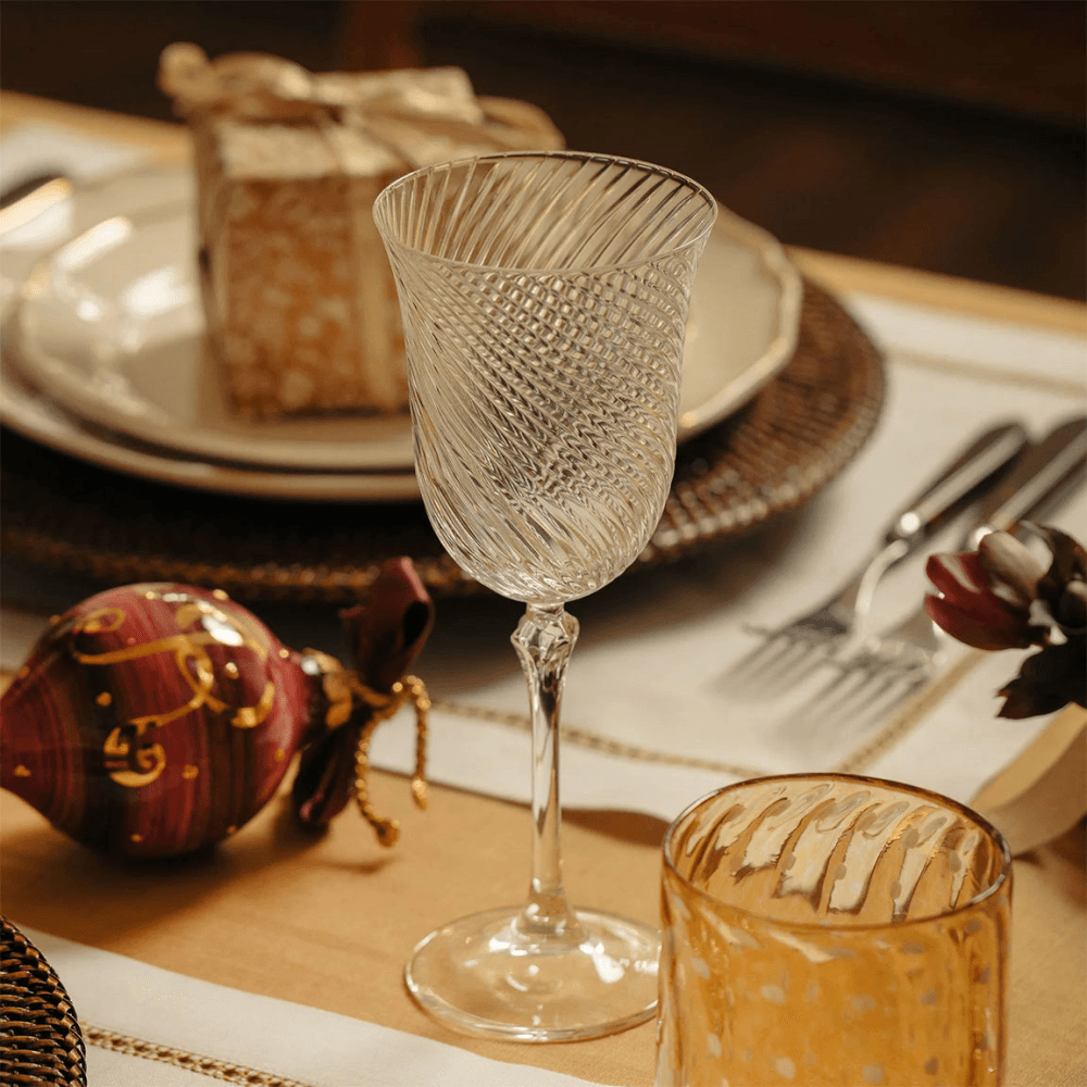 Julia Set of 6 Crystal Red Wine Glasses