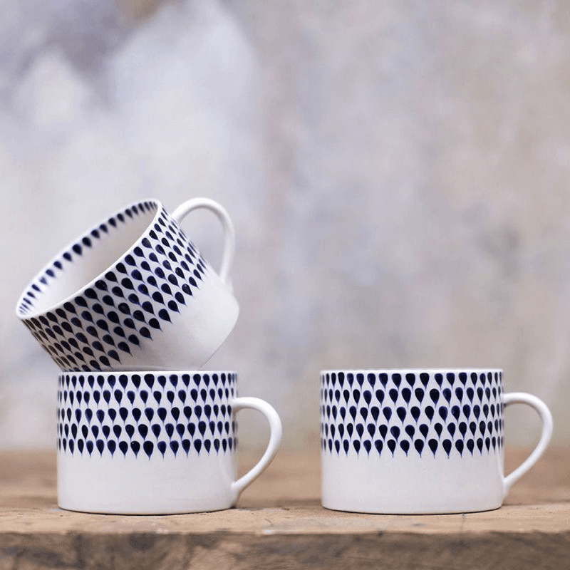 Indigo Drop Set of 2 Mugs