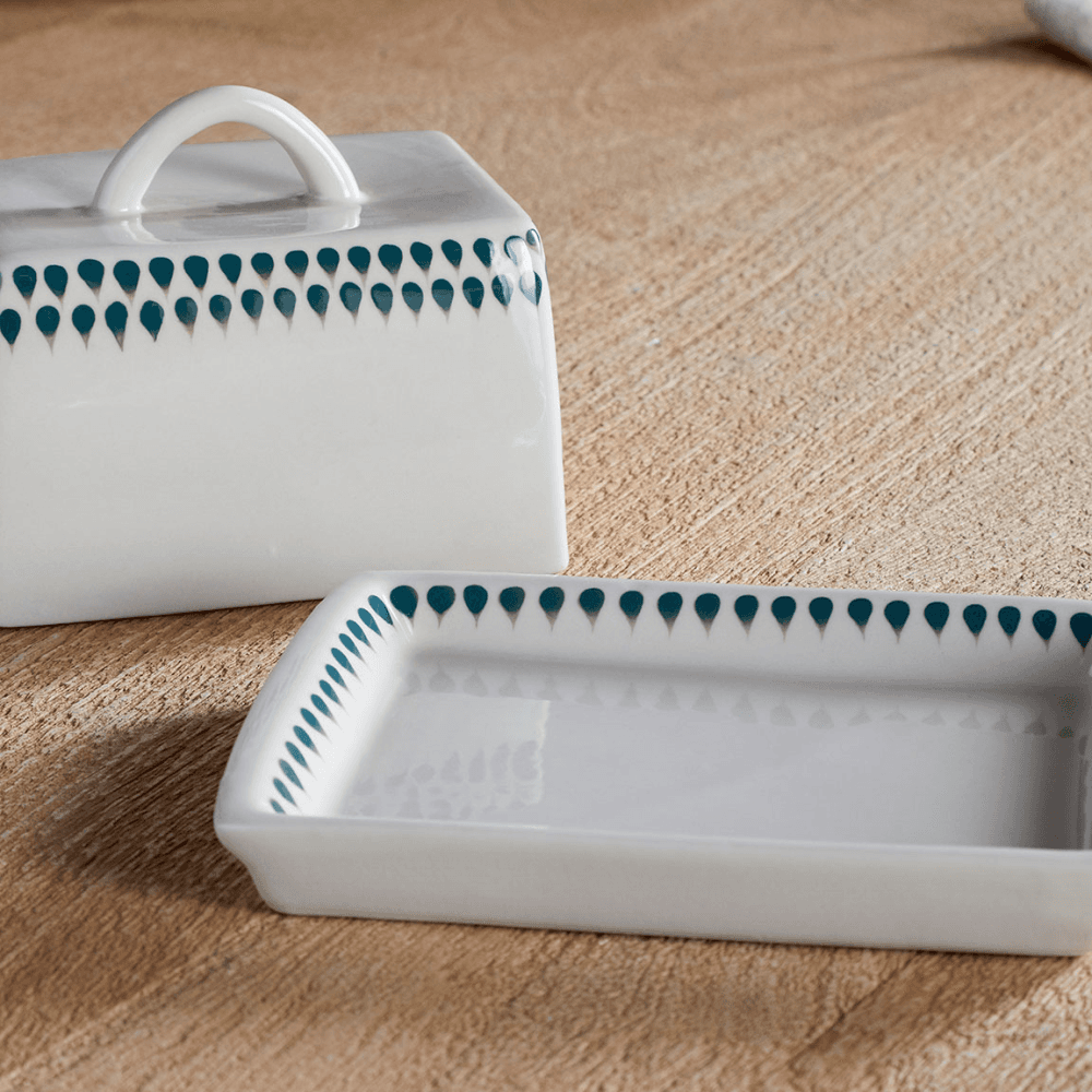 Juniper Drop Butter Dish, Green