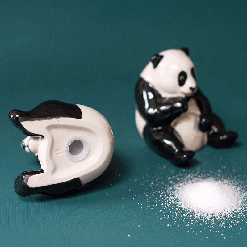 Panda Salt & Pepper Shakers, Black/White