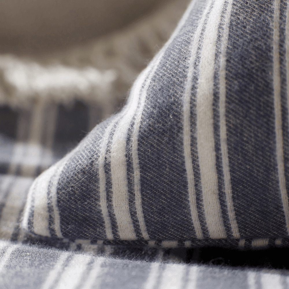 Fred Stripe 100% Organic Brushed Cotton Housewife Pillowcase