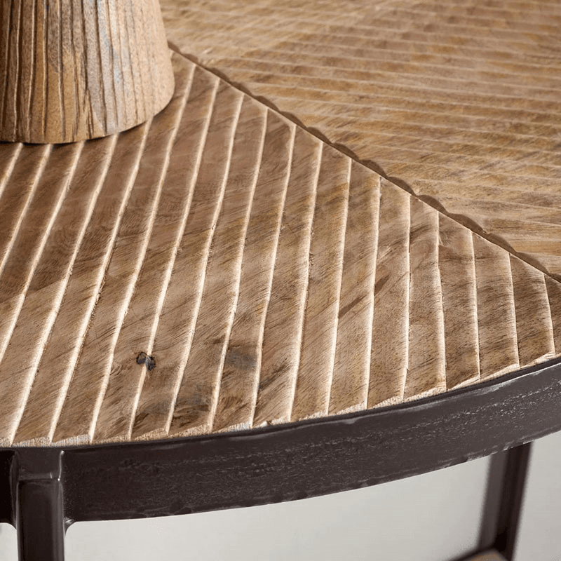 Aasha Half Moon Console Table, Mango Wood