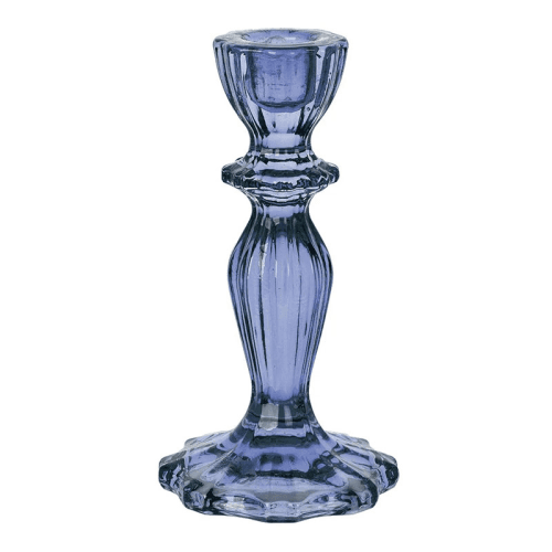 Image showing the Boho Glass Candle Holder, Navy product.