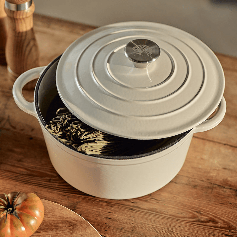 Cast Iron Round Casserole, Cream