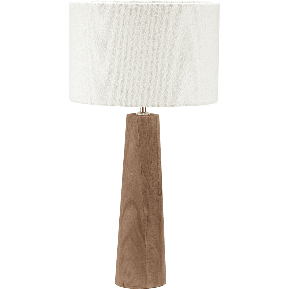 Esha Conical Wood Table Lamp & Rouen Cylinder Lampshade