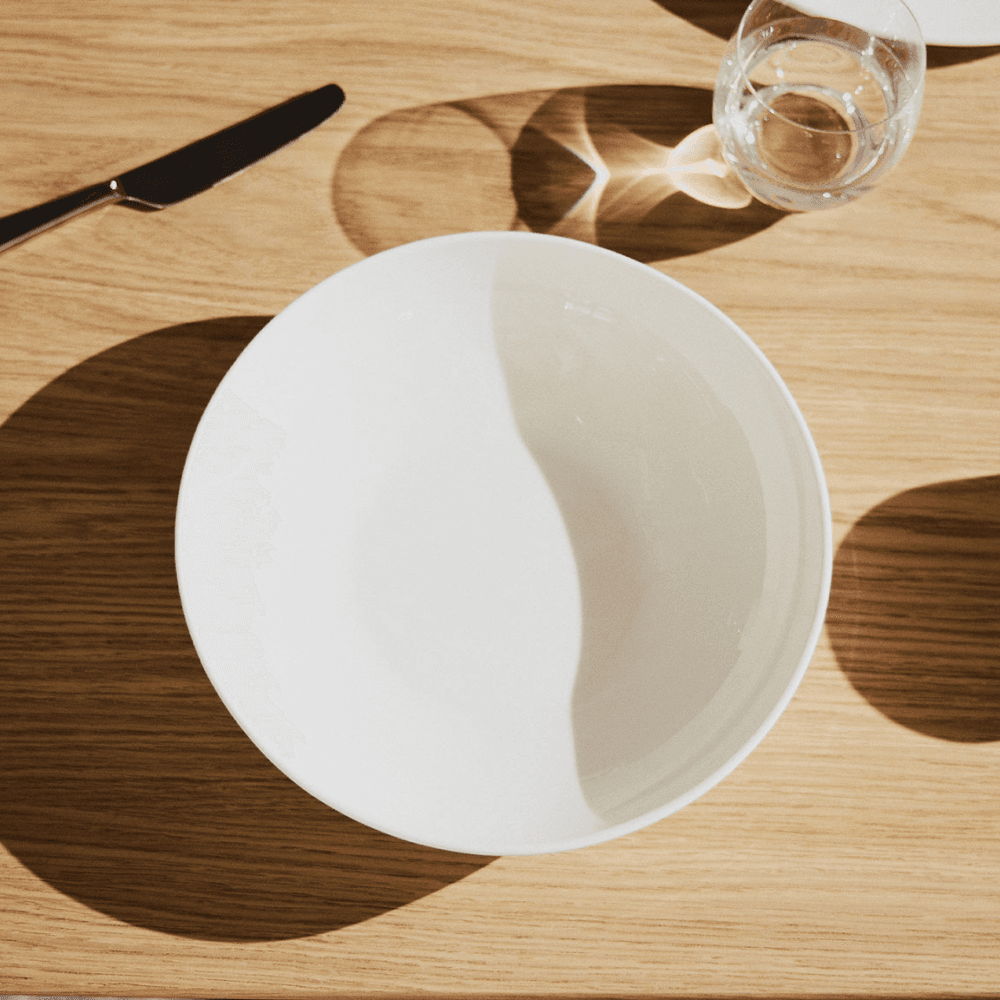 Arc Bone China Cereal Bowl, White