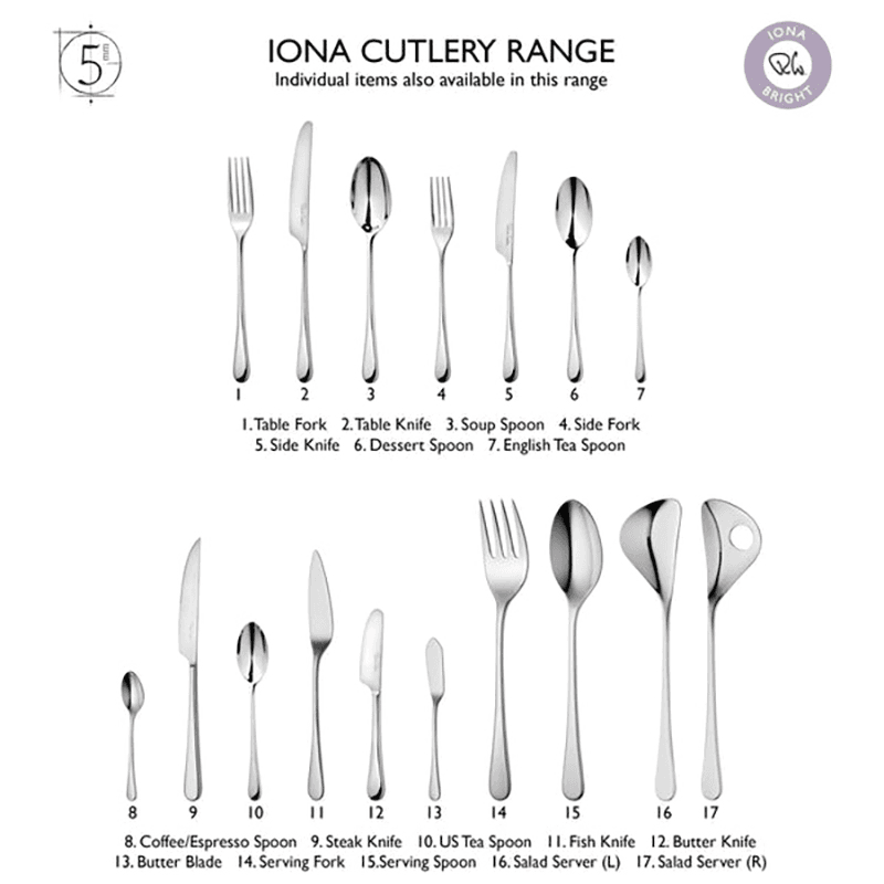 Iona 24 Piece Cutlery Set, Stainless Steel