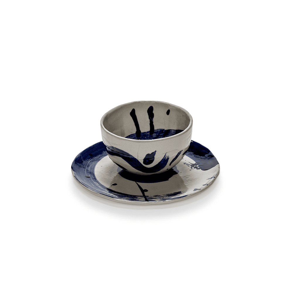 Sophia by Marie Michielssen Set of 2 Cereal Bowls, Beige Blue