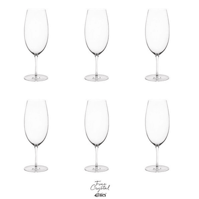 Liana Set of 6 Crystal Beer Glasses, Clear
