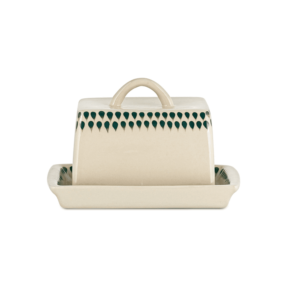 Juniper Drop Butter Dish, Green