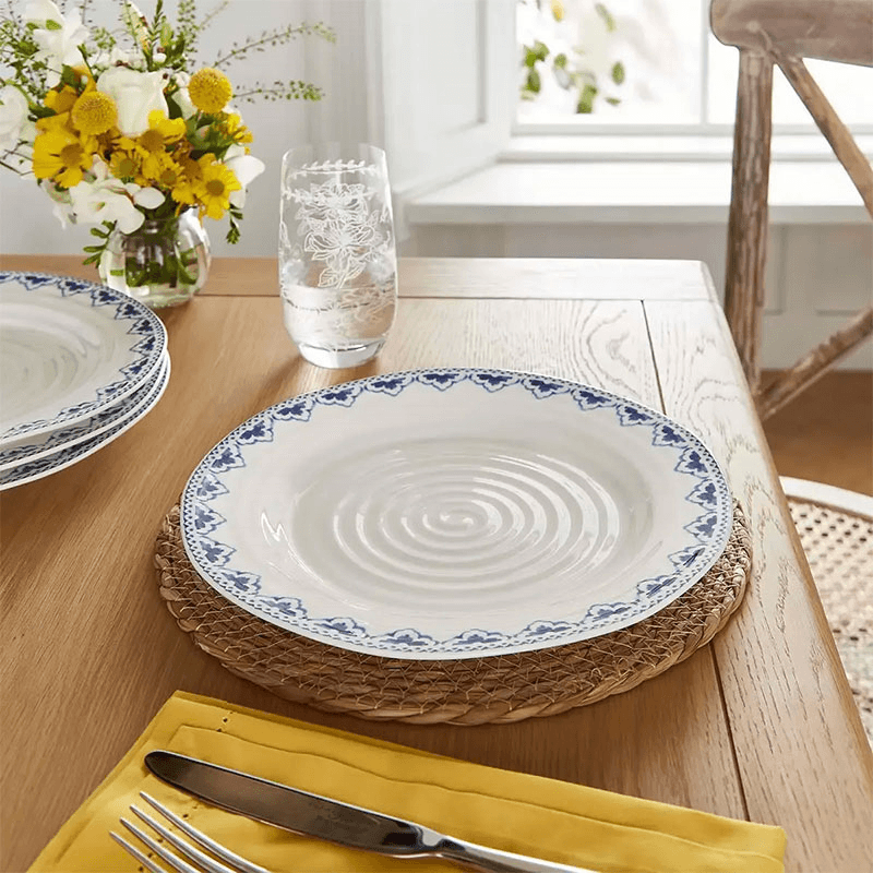 Blue Set of 4 Dinner Plates