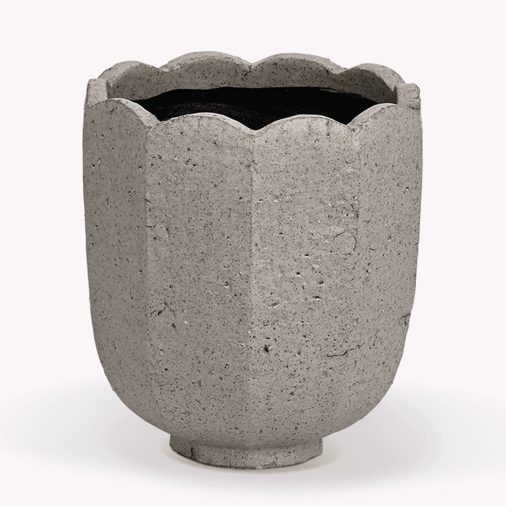 Lidstone Scallop Plant Pot, Dark Grey