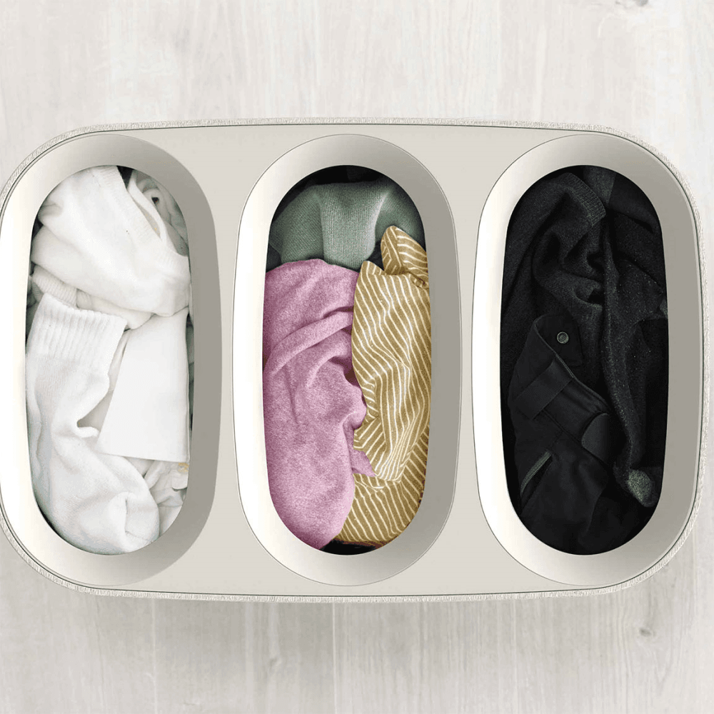 Tota Trio Laundry Separation Basket, Ecru