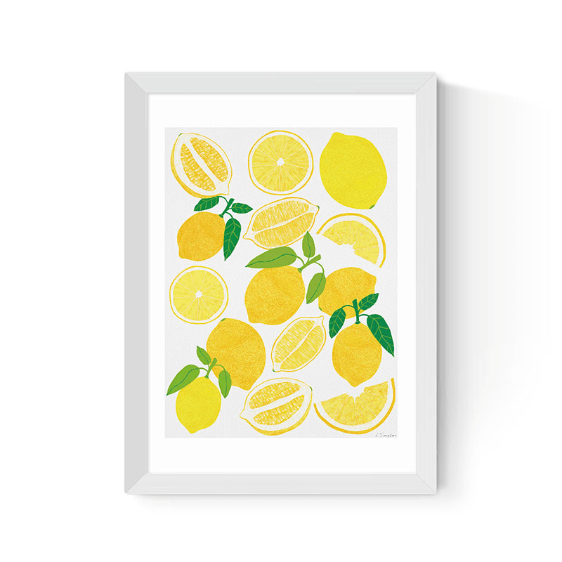 Leanne Simpson Lemon Harvest Framed Print, Yellow