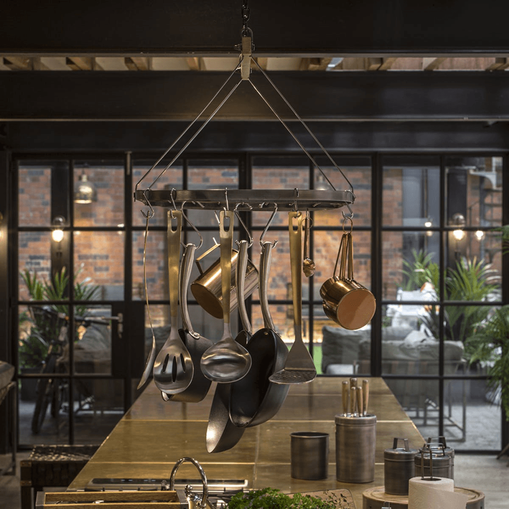Industrial Kitchen Ceiling Mounted Pot Rack