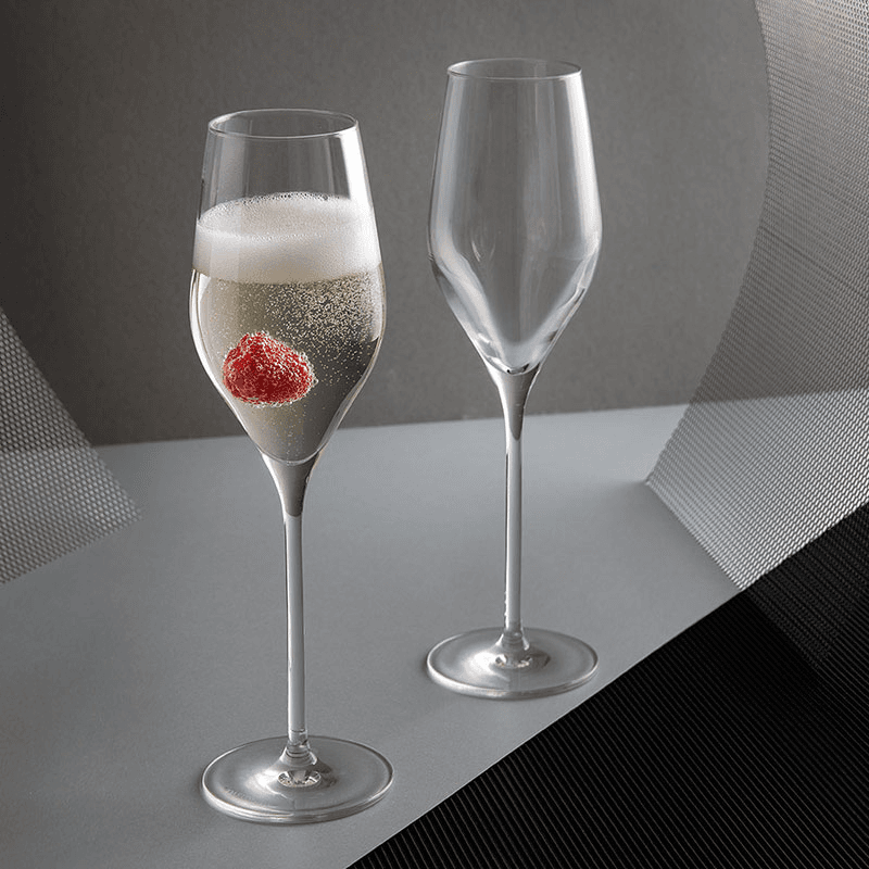 Mrs & Mrs Wine & Bar Set of Two Flutes, Clear