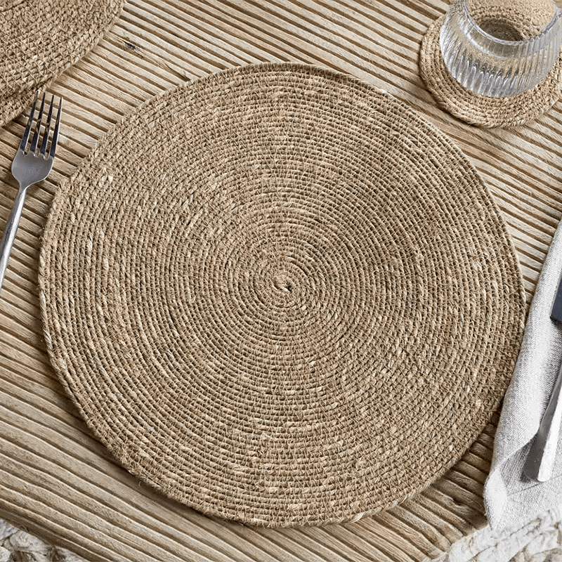 Keso Set of 4 Woven Placemats, Brown