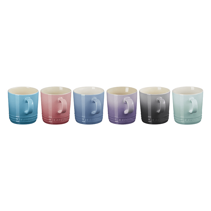 Stoneware Set of 6 Mugs, Pastels