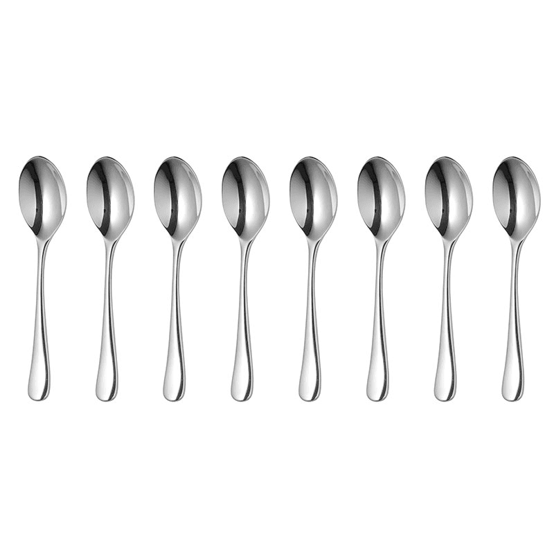 Radford Bright 8 Piece Espresso Spoon Set, Stainless Steel