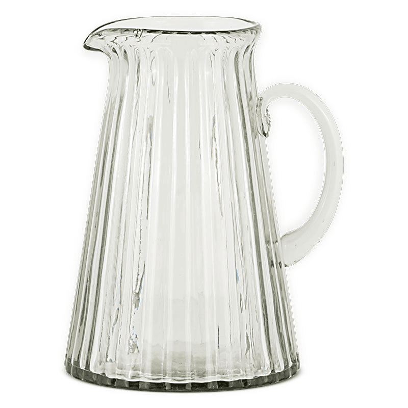 Minati Ribbed Glass Jug, Clear